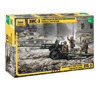 Soviet Antitanque 76mm Zis-3 Gun Con Crew 1 :3 5 Plástico Modelo Kit 3671 Zvezda