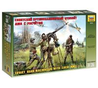 Soviet Dshk Machinegun Con Crew WWII 1 :3 5 Figura Plástico Modelo Kit Zvezda