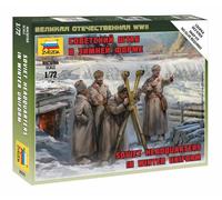 Soviet Headquater En Winter Uniform Figura Plástico Kit 1:72 Modelo Zvezda
