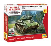 Soviet Luz LED Tank T-80 (WWII) 1:100 Plástico Modelo Kit Zvezda
