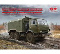 Soviet Six-Wheel Army Camión Con Shelter 1 :3 5 Plástico Modelo Kit Icm