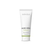 sovita Crema de aloe vera | Cuidado facial hidratante con jugo de hoja de aloe vera | Crema calmante de día y noche con aceite de almendras dulces, vitamina E y pantenol | textura ligera 100 ml