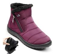 Sovtay Bj Winter Boots for Women, Womens Winter Snow Boots Waterproof Anti-Slip Ankle Booties, Ladies Ankle Boots Womens Fur Lined Snow Shoes Winter (38,Red)