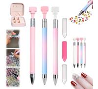 Sovtays Automatic Refillable Wax Pen, New Upgrade Automatic Refillable Wax Pen, Rotating Push Nail Diamond Art Painting Dotting Refillables Pens, for Diamond Art Nail DIY Craft (B+C+D)