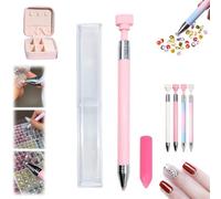 Sovtays Automatic Refillable Wax Pen, New Upgrade Automatic Refillable Wax Pen, Rotating Push Nail Diamond Art Painting Dotting Refillables Pens, for Diamond Art Nail DIY Craft (B)
