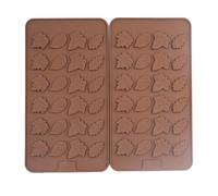Sowaka 2 Pcs Leaf Shape Chocolate Mold 24 Cavity Brown Silicone Soft M