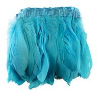 Sowder - Cinta de flecos de plumas de ganso y pato, 1,8 m, turquesa