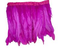 Sowder Rooster Hackle - Borde de flecos de plumas de 8 a 10 pulgadas de ancho para decoración de manualidades, paquete de 1 yarda (Fuchsia)