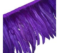 Sowder Rooster Hackle - Flecos de plumas de 25,4 a 30,5 cm de ancho, paquete de 1 yarda (morado)