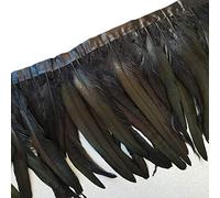 Sowder Rooster Hackle - Flecos de plumas de 25,4 a 30,5 cm de ancho, paquete de 1 yarda (negro)