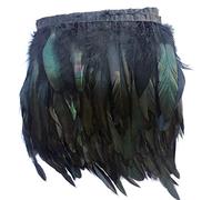 Sowder Rooster Hackle - Flecos de plumas de 5 a 7 pulgadas de ancho, paquete de 5 yardas (negro)