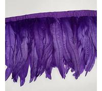 Sowder Rooster Hackle - Flecos de plumas de 8 a 10 pulgadas de ancho para manualidades, costura, decoración, paquete de 1 yarda (morado)