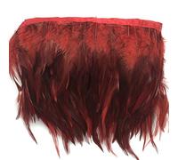 Sowder Rooster Hackle - Ribete de flecos de plumas para decoración de vestidos, paquete de 5 yardas (borgoña)