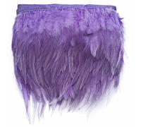 Sowder Rooster Hackle - Ribete de flecos de plumas para decoración de vestidos, paquete de 5 yardas (morado claro)
