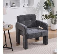 Soweiz Sillón individual minimalista moderno para salón, dormitorio u oficina - Cómodo sillón tapizado de estilo nórdico, 67,5 x 69 x 74,5 cm (gris)
