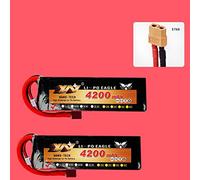 SOWOFA Batería de 7,4 V 4200 mAh, 2S 25C XT60, accesorios de repuesto, piezas de repuesto para barco de velocidad sin escobillas (2 paquetes)