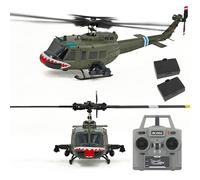 SOWOFA Helicóptero modelo 6CH RC Stunt Helicóptero versión de simulación de vuelo inverso UH 1 Giroscopio Posicionamiento de flujo óptico 7.4V Motor sin escobillas Altura fija (batería dual