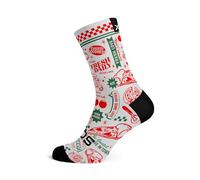 Sox Footwear Pizza My Heart Crew Socks, blanco, multicolor, 40-44