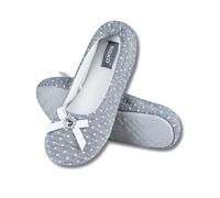 soxo Bailarinas Zapatillas De Casa Mujer Ballet Pantuflas Verano Babuchas Invierno 37/38 Gris Con Diamante