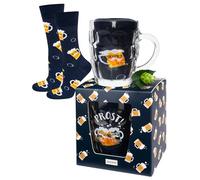 soxo Cerveza Calcetines Hombre Algodón Divertidos Regalos Originales Fanstasia Regalo 40-45 Calcetines Azul 1 Par + Jarra