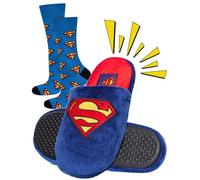 soxo DC Comics Superman Zapatillas Casa Hombre Invierno Divertidas Cómodas Pantuflas 41/42 Superman Zapatillas + Calcetines 40-45