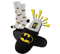 soxo DC Comics The Batman Zapatillas Casa Hombre Invierno Divertidas Cómodas Pantuflas 45/46 Batman Zapatillas + Calcetines 40-45
