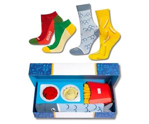 soxo Fast Food Calcetines Mujer Divertidos Regalos Para Hombre Originales Regalo Colores 40-45 Fish And Chips 2 Pares