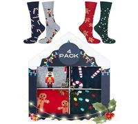 soxo Navidad Calcetines Mujer Algodon Regalos Originales Para Hombre Divertidos 40-45 4 Pares Caja Navideña 3