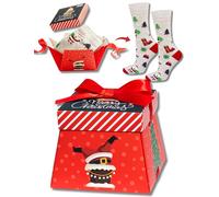 soxo Navidad Calcetines Mujer Hombre Regalo Algodon Colores Regalos Regalo En Una Caja Originales Divertidos 40-45 Rojo