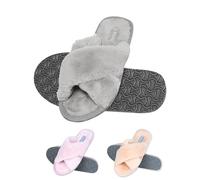 soxo Peluche Zapatillas De Casa Mujer Cómodas Pantuflas Verano Invierno Babuchas Women Slippers 35/36 Gris