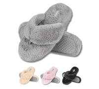 soxo Peluche Zapatillas De Casa Mujer Pantuflas Verano Invierno Babuchas Women Slippers Chanclas De Felpa 35/36 Gris