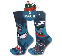 soxo Pescador Calcetines Hombre Divertidos Regalos Para Hombre Algodon Originales Regalo Pez 40-45 Fisherman 2 Pares