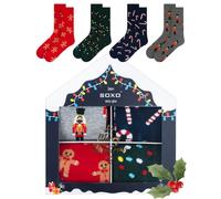 soxo Regalos Graciosos Navidad - Calcetines Hombre & Mujer Christmas 35-45 | Magos Reyes, Papá Noel, Regalitos Baratos, Men Underwear, Motivo Papanoel Festivo