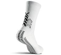 SOXPro Classic - Calcetines antideslizantes - Flechas GRIP de silicona - Antiblasuras - Transpirable - Estabilidad y Control (FR/ES, Letras, L, Regular, Regular, Blanco)