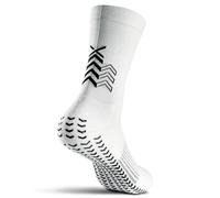 SOXPro Ultra Light - Calcetines antideslizantes - Flechas Doble Grip de Silicona Interior/Exterior - Antimanchas - Ultra Delgado y Ligero - Running. Fútbol, Tenis y Multideporte, blanco, M