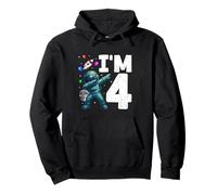 Soy 4 Cosmic Dabbing Astronauta Boy Galaxy Birthday Adventure Sudadera con Capucha