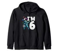 Soy 6 Cosmic Dabbing Astronauta Galaxy Cumpleaños Niño Aventura Sudadera con Capucha