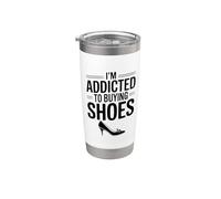 Soy adicto a comprar zapatos Funny Fashion Lover Vaso térmico de acero inoxidable de doble pared