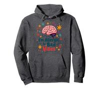 Soy alérgico a Las Malas Vibraciones Arte de positividad Cerebral Sudadera con Capucha, Unisex para Adultos, Jaspeado Oscuro, M