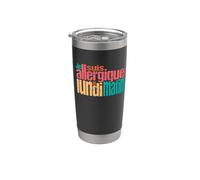 Soy alérgico al lunes por la mañana Vaso térmico de acero inoxidable de doble pared