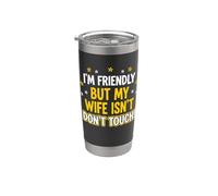Soy amigable pero mi esposa no se toca Vaso térmico de acero inoxidable de doble pared