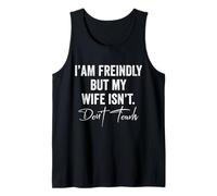 Soy amistoso Pero mi Esposa no Toque Divertido Marido Camiseta sin Mangas