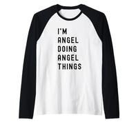 Soy Angel Haciendo Cosas de Angel Camiseta Manga Raglan
