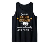 Soy Auxiliar Veterinario Super Poder Humor Divertido Camiseta sin Mangas