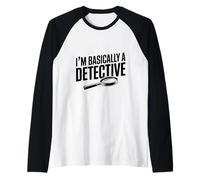 Soy básicamente un Detective Divertido para los Amantes del Misterio Camiseta Manga Raglan