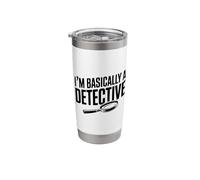 Soy básicamente un detective divertido para los amantes del misterio Vaso térmico de acero inoxidable de doble pared