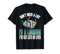 Soy Bibliotecario Tengo Muchas Vidas Con Libros Camiseta