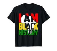 Soy Black History Afroamericano RBG Colores Derechos Civiles Camiseta gráfica económica, Hombre, Negro, L
