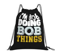 Soy Bob Haciendo Cosas De Bob Unisex Mochila Con Cordón Ajustable Mochila De Cuerdas Plegable Bolsa De Gimnasio Para Viaje Voleibol Senderismo