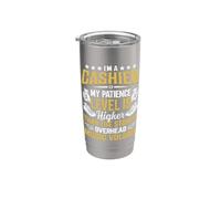 Soy cajero Mi nivel de paciencia es más alto que el O de la tienda Vaso térmico de acero inoxidable de doble pared